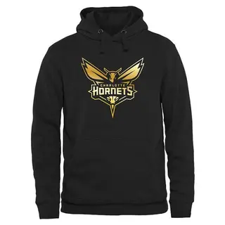 Men's Charlotte Hornets Gold Collection Pullover Hoodie - Black -